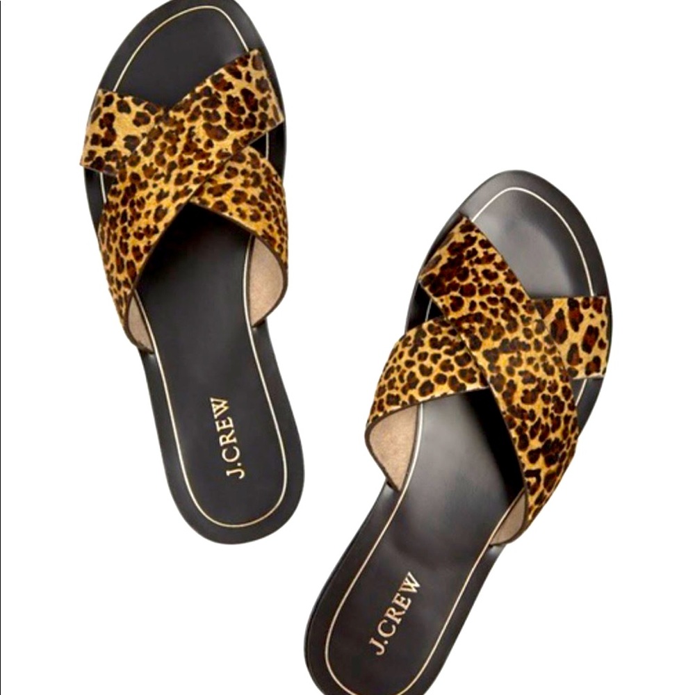 JCREW Leopard Sandal size 10